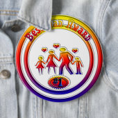 Best Dad Award Rainbow Family Button (In situ)