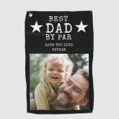 Best Dad beroemd gemaakt door Par Black and White  Golfhanddoek (Voorkant)