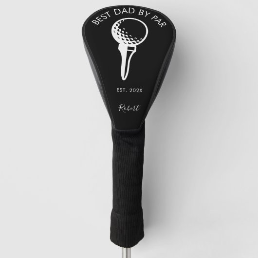 Best Dad beroemd gemaakt door Par Custom Typograph Golfheadcover (Voorkant)