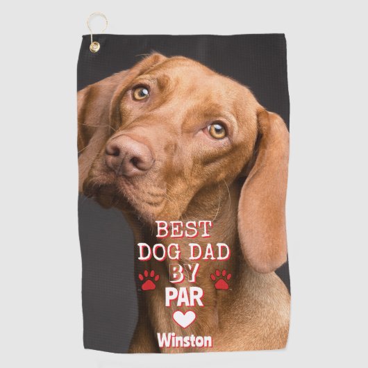 Best Dad beroemd gemaakt door Par Dog Golfhanddoek (Voorkant)