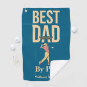 Best Dad beroemd gemaakt door Par Golf Swing Musta Golfhanddoek (Insitu)