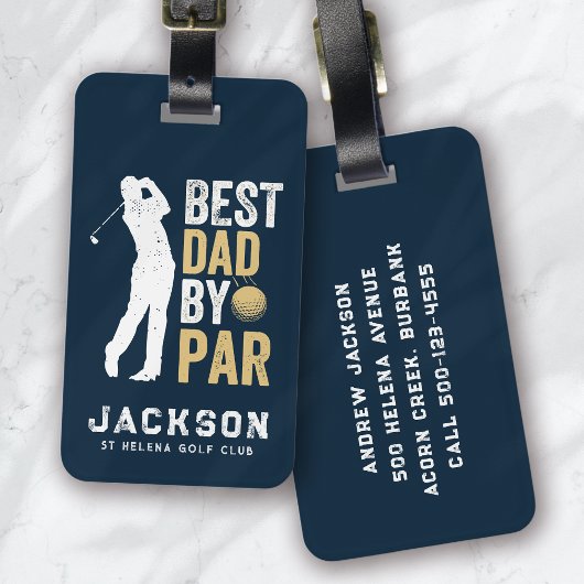 Best Dad beroemd gemaakt door Par Golfer Monogramm Bagagelabel