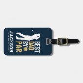 Best Dad beroemd gemaakt door Par Golfer Monogramm Bagagelabel (Voorkant horizontaal)