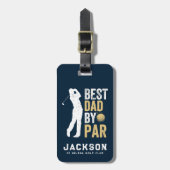 Best Dad beroemd gemaakt door Par Golfer Monogramm Bagagelabel (Voorkant verticaal)