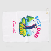 Best Dad beroemd gemaakt door Par | Golfliefhebber Golfhanddoek (Horizontaal)
