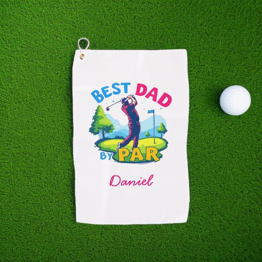 Best Dad beroemd gemaakt door Par | Golfliefhebber Golfhanddoek