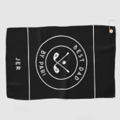 Best Dad beroemd gemaakt door Par | Grappige Golfe Golfhanddoek (Horizontaal)