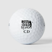 Best Dad beroemd gemaakt door Par Monogram initial Golfballen (Voorkant)