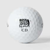 Best Dad beroemd gemaakt door Par Monogram initial Golfballen (Voorkant)
