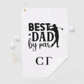 Best Dad beroemd gemaakt door Par Monogram initial Golfhanddoek (Insitu)