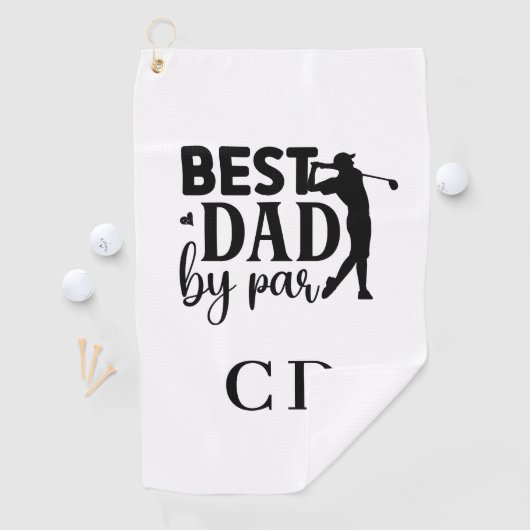 Best Dad beroemd gemaakt door Par Monogram initial Golfhanddoek (Insitu)