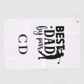 Best Dad beroemd gemaakt door Par Monogram initial Golfhanddoek (Horizontaal)
