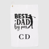 Best Dad beroemd gemaakt door Par Monogram initial Golfhanddoek (Voorkant)