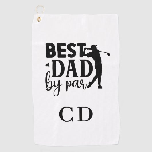 Best Dad beroemd gemaakt door Par Monogram initial Golfhanddoek (Voorkant)