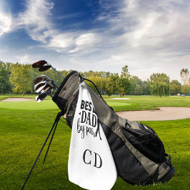 Best Dad beroemd gemaakt door Par Monogram initial Golfhanddoek