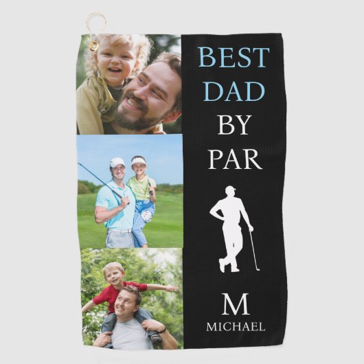 Best Dad beroemd gemaakt door Par Personalized Golfhanddoek (Voorkant)