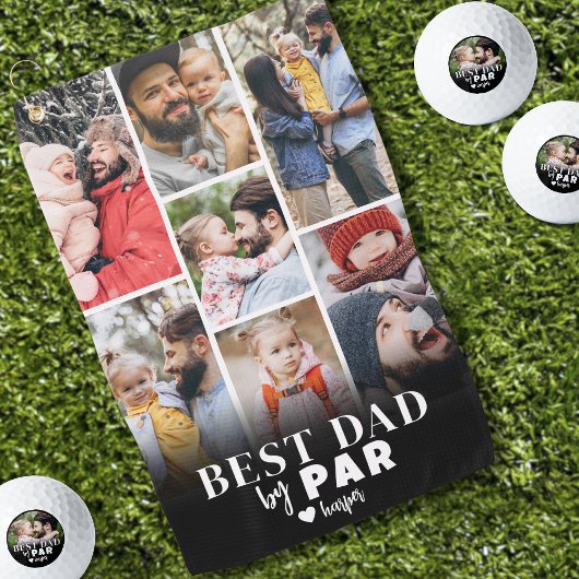 Best Dad beroemd gemaakt door Par Photo Collage Golfhanddoek