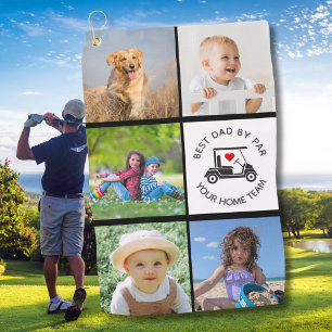Best Dad beroemd gemaakt door Par Photo Collage Golfhanddoek