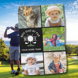 Best Dad beroemd gemaakt door Par Photo Collage Golfhanddoek
