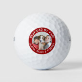 Best Dad beroemd gemaakt door Par Photo Red Golfballen (Voorkant)
