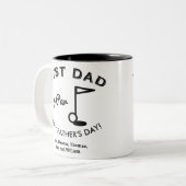 Best Dad beroemd gemaakt door Par Vaderdag Golf Th Tweekleurige Koffiemok (Voorkant links)