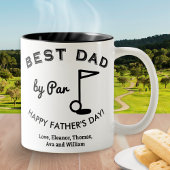 Best Dad beroemd gemaakt door Par Vaderdag Golf Th Tweekleurige Koffiemok