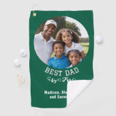 Best Dad beroemd gemaakt door Par Vaderdag Photo G Golfhanddoek (Insitu)