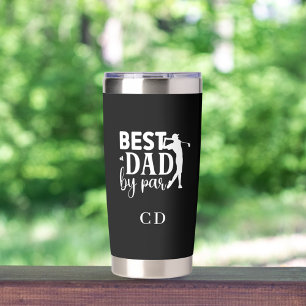 Best Dad beroemd gemaakt door Park Golf Monogram B Geïsoleerde Drinkbeker