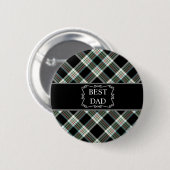 Best Dad Black Tartan Button (Voorkant /achterkant)