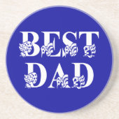 Best Dad Blue Flag Tex Onderzetter (Voorkant)
