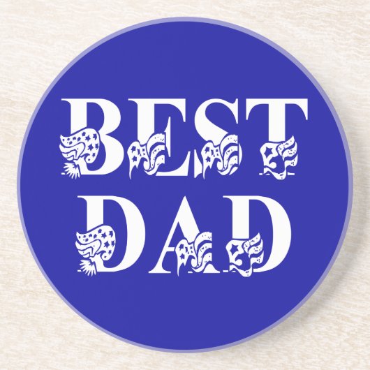 Best Dad Blue Flag Tex Onderzetter (Voorkant)