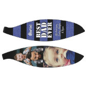 Best Dad Blue Leather Print 2 Foto Father Day Basketbal (Panelen)