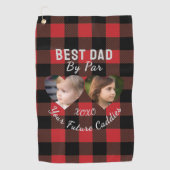 Best Dad by par 2 Kinder fotocollage gepersonalise Golfhanddoek (Voorkant)