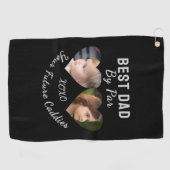 Best Dad by par 2 Kinder fotocollage gepersonalise Golfhanddoek (Horizontaal)