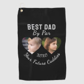 Best Dad by par 2 Kinder fotocollage gepersonalise Golfhanddoek (Voorkant)