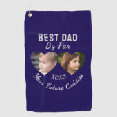 Best Dad by par 2 Kinder fotocollage gepersonalise Golfhanddoek (Voorkant)