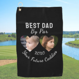 Best Dad by par 2 Kinder fotocollage gepersonalise Golfhanddoek