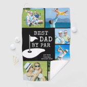 BEST DAD BY PAR 6 Fotocollage gepersonaliseerd Golfhanddoek (Insitu)