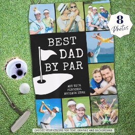 BEST DAD BY PAR 8 Fotocollage Gepersonaliseerde Go Golfhanddoek