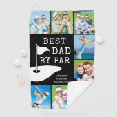 BEST DAD BY PAR 8 Fotocollage Gepersonaliseerde Go Golfhanddoek (Insitu)