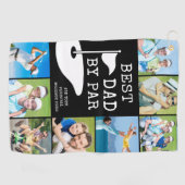 BEST DAD BY PAR 8 Fotocollage Gepersonaliseerde Go Golfhanddoek (Horizontaal)