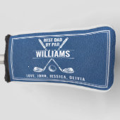 BEST DAD BY PAR Blue Leather Keepsake Golf Head Golfheadcover (Voorkant)