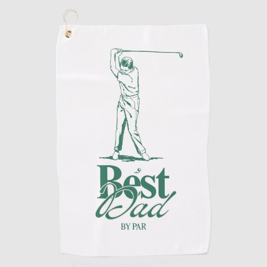 'Best Dad By Par' Classic Style Good Golf Pun Gift Golfhanddoek (Voorkant)