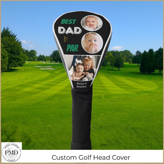 Best Dad By Par Custom 3 Foto Vaderdag Golfheadcover