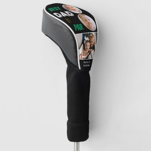 Best Dad By Par Custom 3 Foto Vaderdag Golfheadcover (Schuin)
