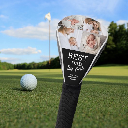 Best Dad by Par Custom 4 foto's collage Golfheadcover