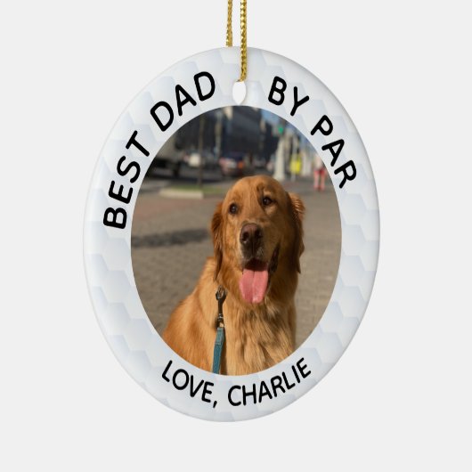 Best Dad By Par & Custom Dog Cat Foto's Keramisch Ornament (Rechts)