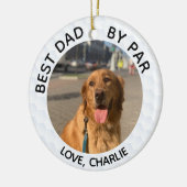 Best Dad By Par & Custom Dog Cat Foto's Keramisch Ornament (Links)