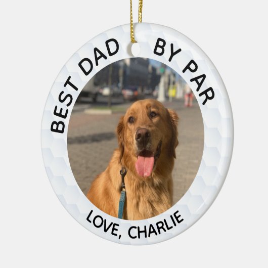 Best Dad By Par & Custom Dog Cat Foto's Keramisch Ornament (Links)