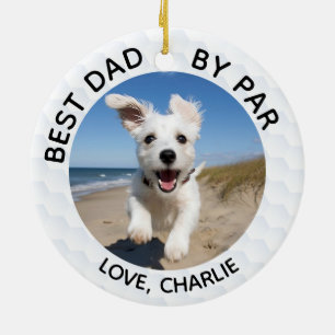 Best Dad By Par & Custom Dog Cat Foto's Keramisch Ornament